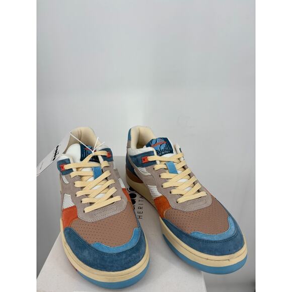 Diadora B.560 Tourney Italia Lace Up Mens Blue Brown Orange Sneakers Sz 10  NEW